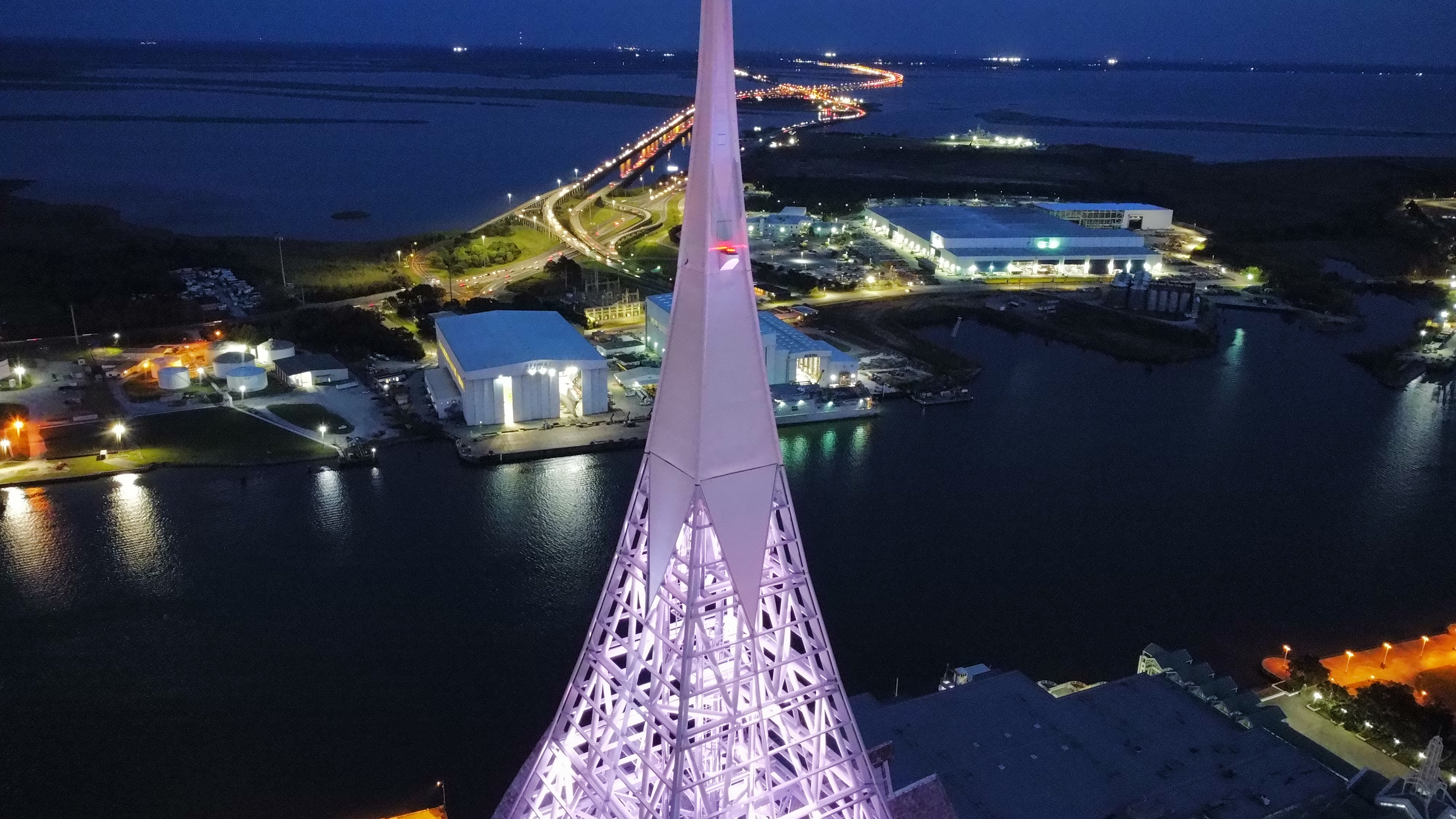 RSA tower looking East over Mobile Bay from 730ft